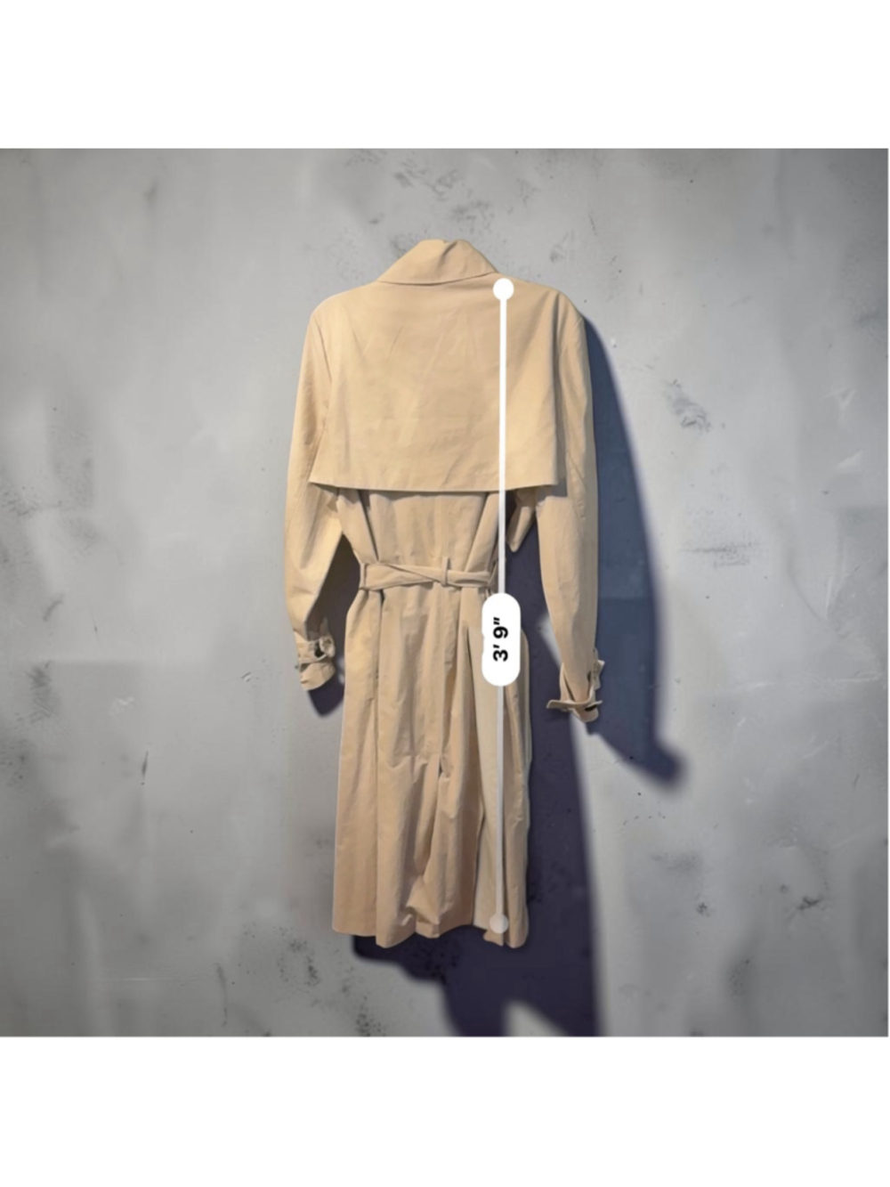 Size L The Drop Noa Beige Classic Double Breasted Lightweight Long Trench Coat - Picture 5 of 7
